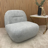 Margot Grey Boucle Swivel Accent Chair - Pendle Village Furniture